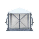 HAOYYE Outdoor Pop Up Camping Canopy Tent with Mesh Sidewalls Waterproof UV 50+ Oxford Fabric Portable Folding Shelter with Carrying Bag Fast Setup Hub Frame for Patio Beach Lawn and Outdoor Events